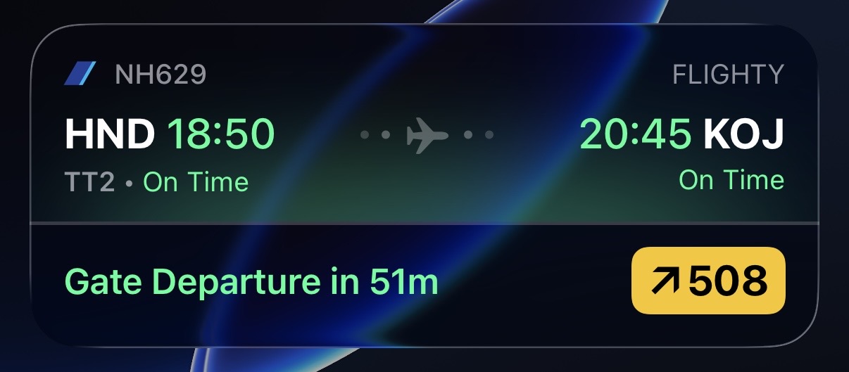 ロック画面のLive Activities例